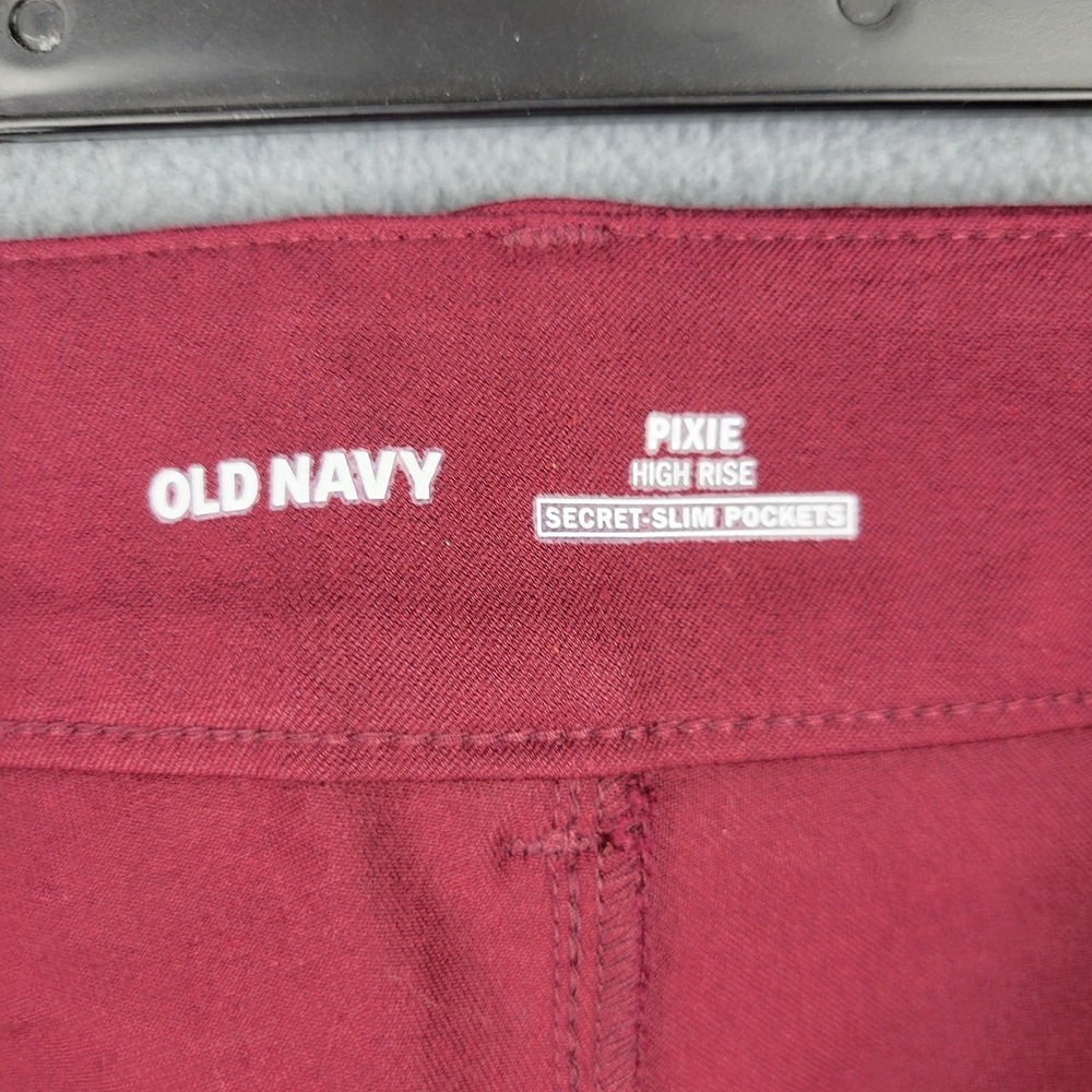 Old Navy Pixie Ankle Pants Womens 8 Wine Stain High Rise Secret Slim Pockets - Picture 3 of 8